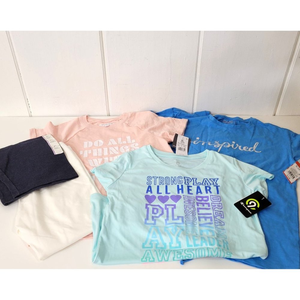 Girls Sporty Wardrobe Child XL 14-16 Tops and Leggings Five Pieces